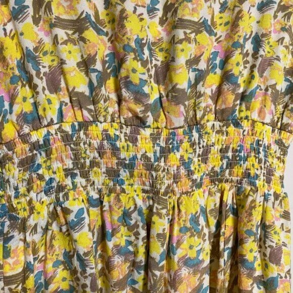 Free People Women's Yellow Floral Mini Dress New with tags - Picture 11 of 13